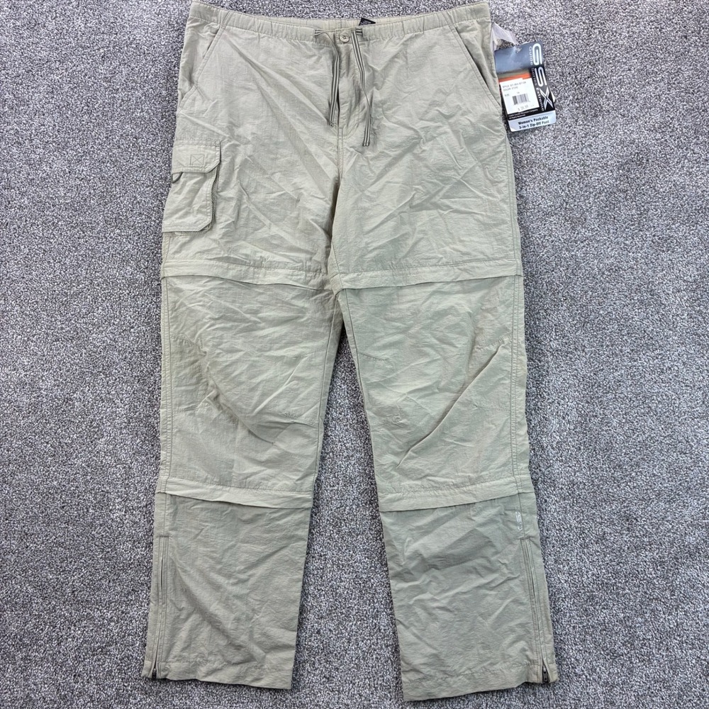 GSX Guide Series Extreme Pants Women's 14 Beige 3 in 1 Zip Off Packable Hiking